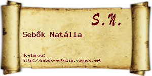 Sebők Natália névjegykártya