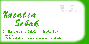 natalia sebok business card